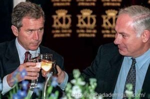 A cabala sionistas guiou e manipulou as investigações do 11 de Setembro 24 presidente-bush-netanyahu