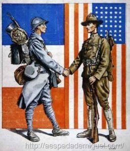 Estados Unidos na 1º Guerra Mundial pela manipulação judaica Sionista 4 propaganda-uniao-frança-america-para-guerra